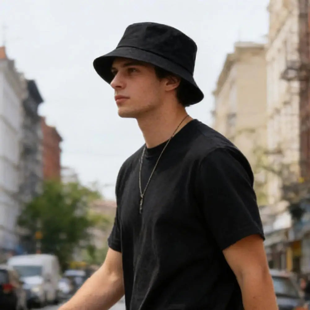 Solid Bucket Hat – Foldable UV Sun Hat for Men & Women Bucket Sun Hat Qme