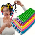 Flexi Rods No-Heat Hair Curlers – Soft Waves Styling Set No-Heat Hair Curlers Qme purple