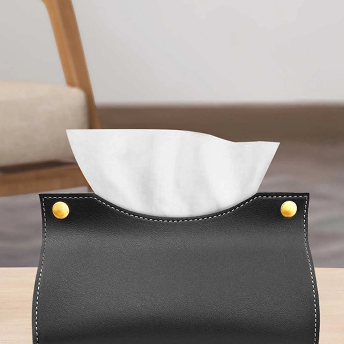 PU Leather Tissue Box Cover – Car & Home Napkin Holder Case Tissue Box Cover Qme