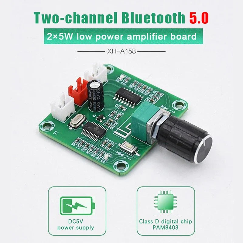 XH-A158 Bluetooth 5.0 Wireless Speaker Amplifier Board Amplifier Board Qme