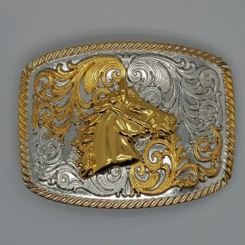 Western Cowboy Zinc Alloy Belt Buckle – Retro Floral Unisex Belt Buckle Qst A1