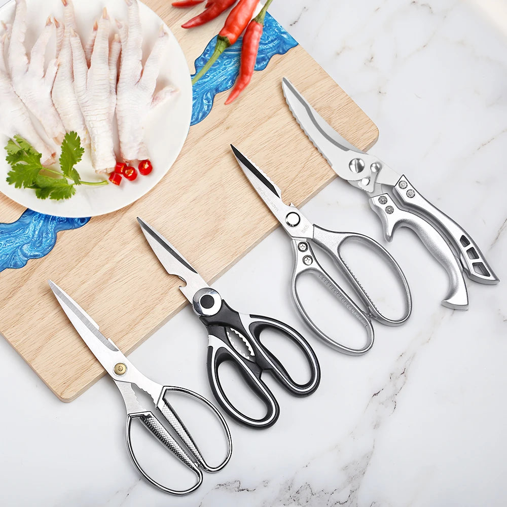 TURWHO Stainless Steel Kitchen Scissors – Multifunctional Shears Kitchen Scissors Qst