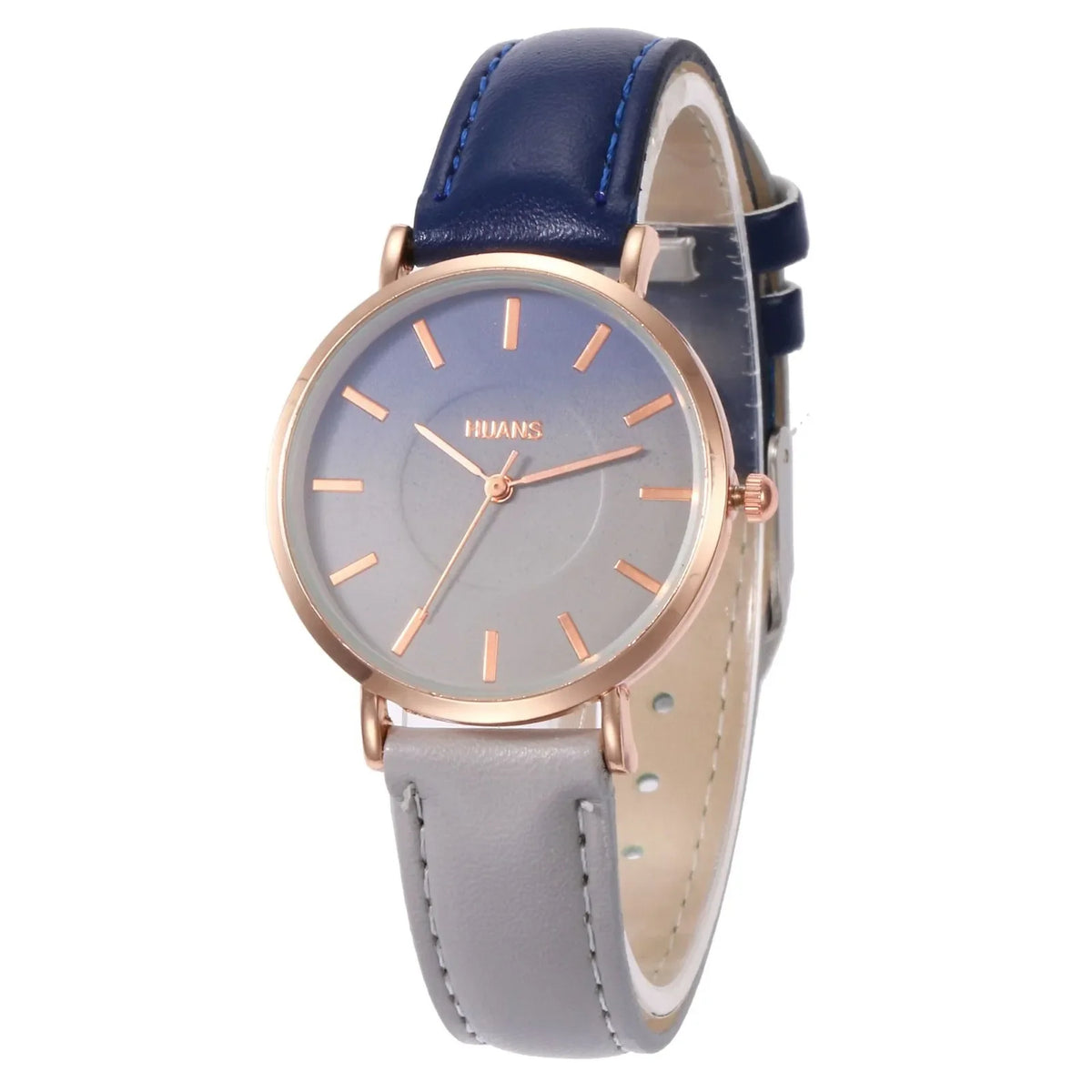 Women's Gradient Leather Quartz Watch | Minimalist Fashion Wristwatch Women's Quartz Watch Qme