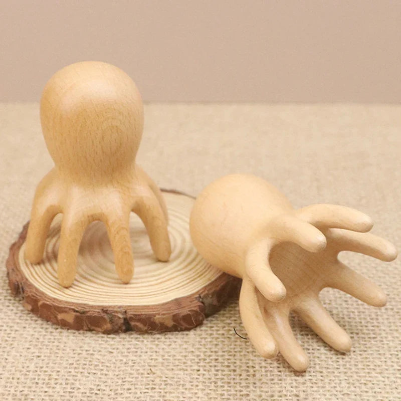 Sandalwood Octopus Scalp Massage Comb | Gua Sha Brush Scalp Massage Comb Qme