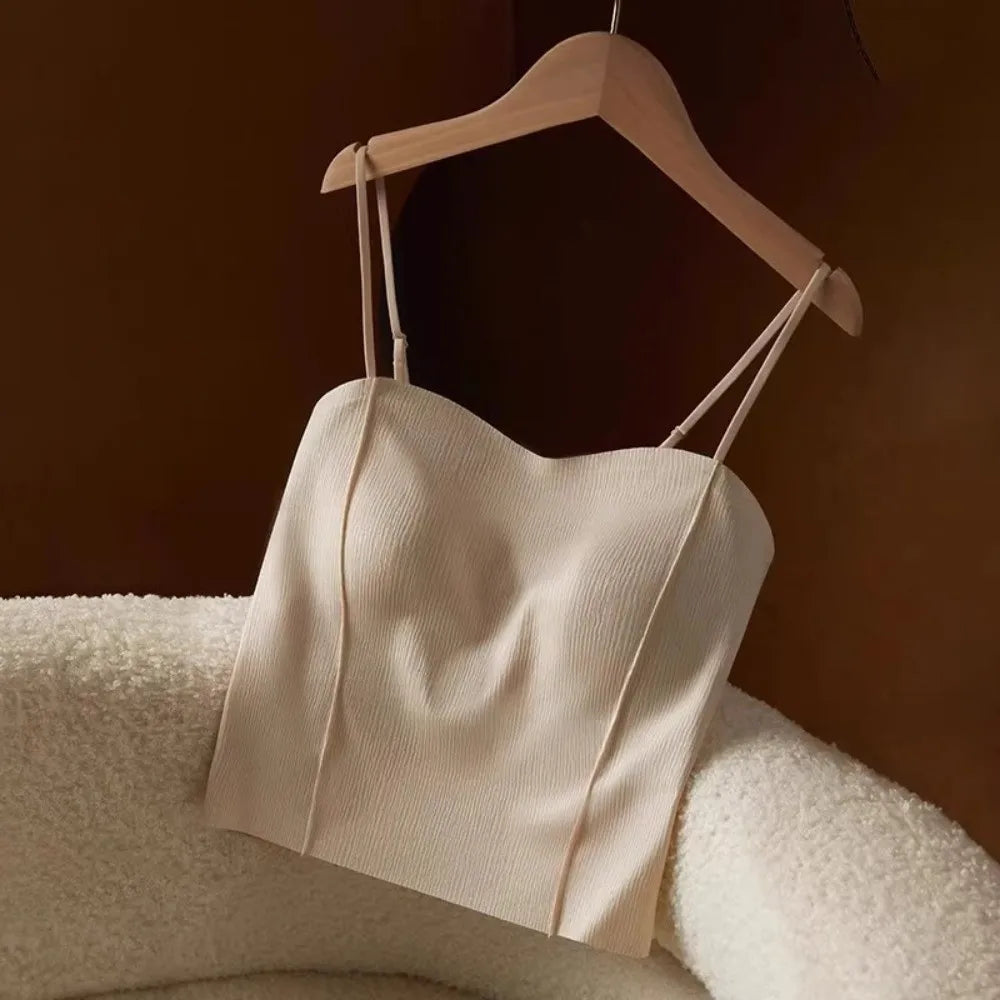 Women's Ice Silk Camisole Slim Fit Sleeveless Tank Top Camisole Tank Top Qme