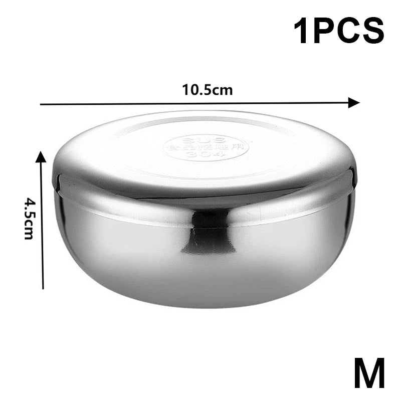 Korean Stainless Steel Rice Bowl with Lid – Child-Safe Stainless Steel Bowl Qst A3