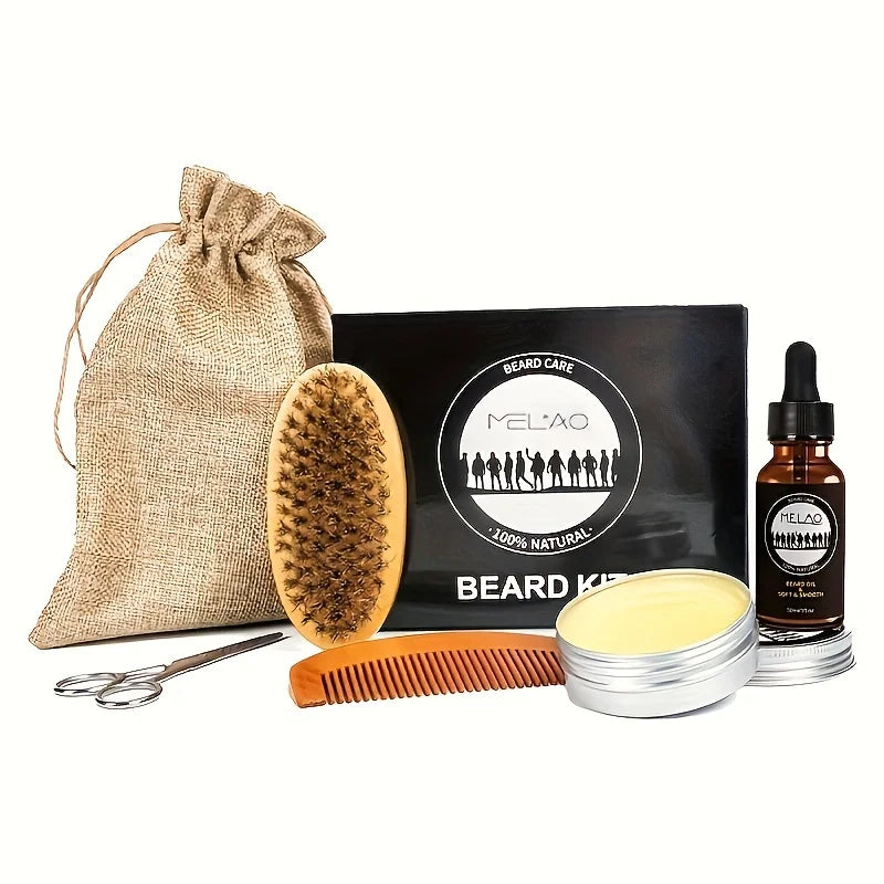 MELAO Beard Care Kit – Complete Men's Grooming Set Beard Grooming Kit Qme