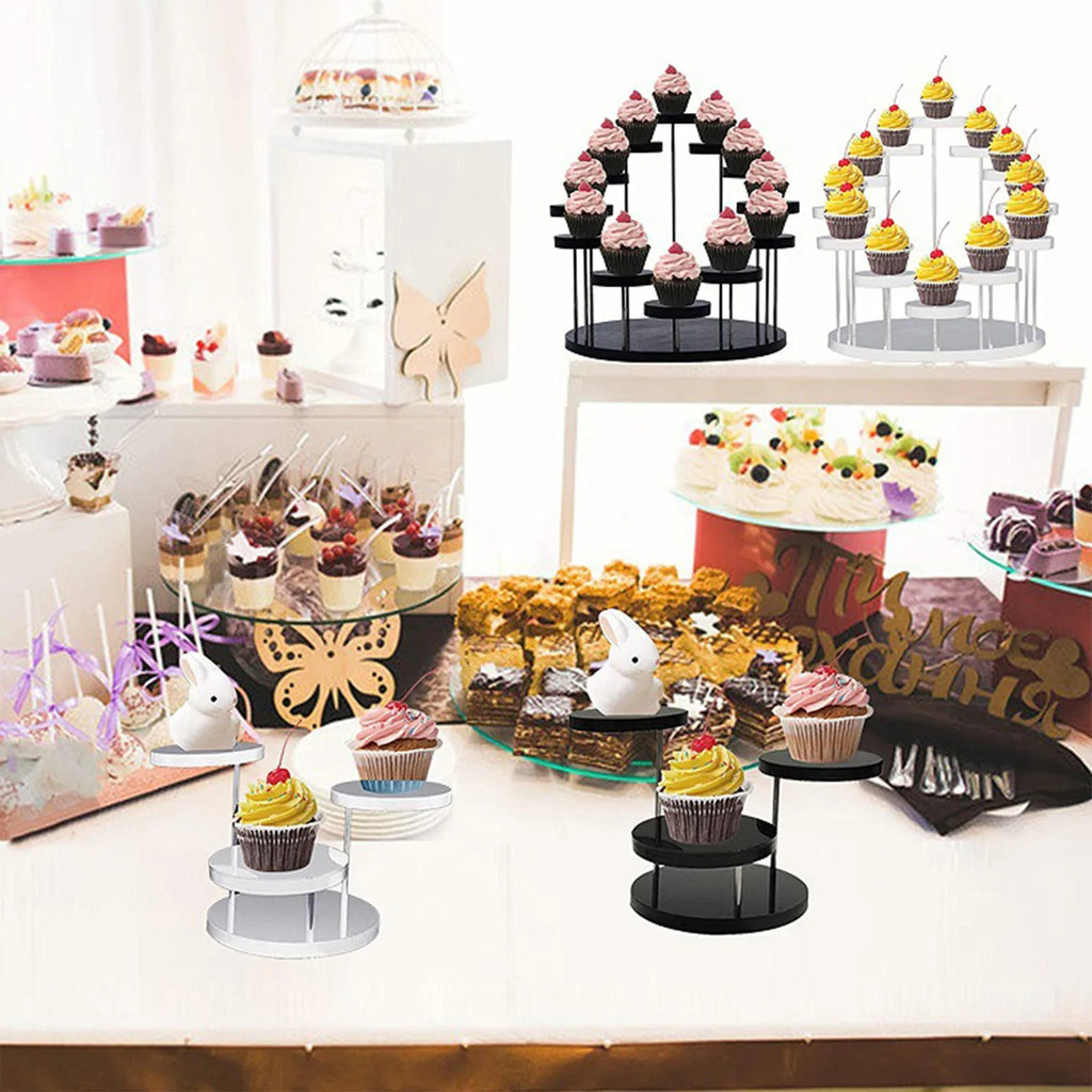 Clear Acrylic Multi-Tier Cupcake Tower Stand – 12 Tray Display Cupcake Tower Stand Qme