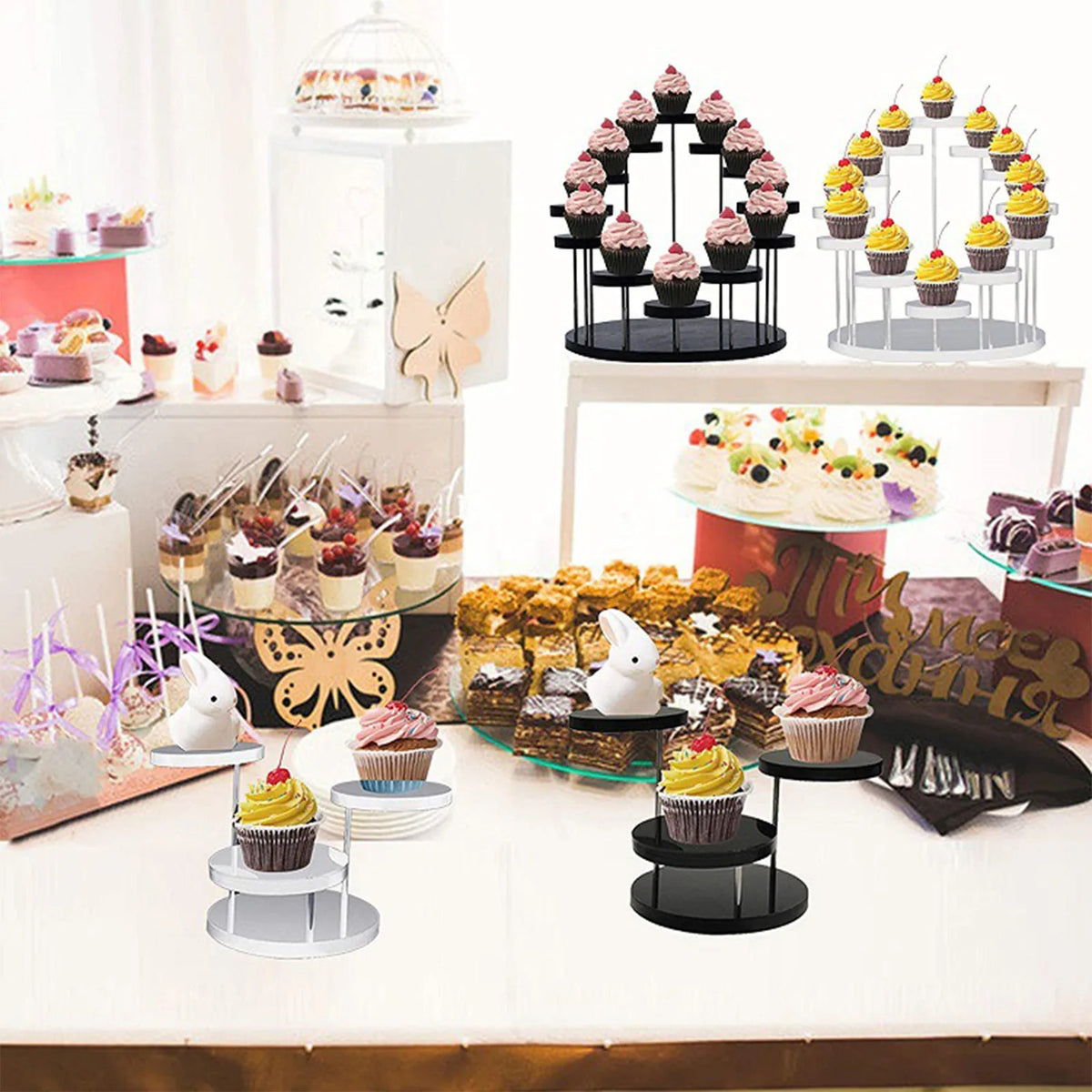 Clear Acrylic Multi-Tier Cupcake Tower Stand – 12 Tray Display Cupcake Tower Stand Qme