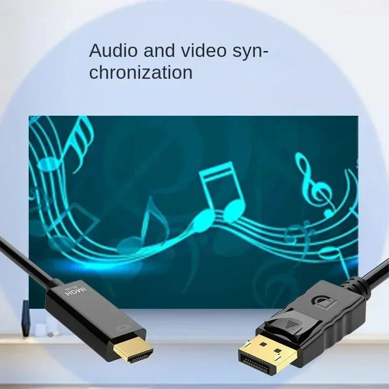 4K DisplayPort to HDMI Adapter Cable | Video & Audio Display Adapter Cable Qme