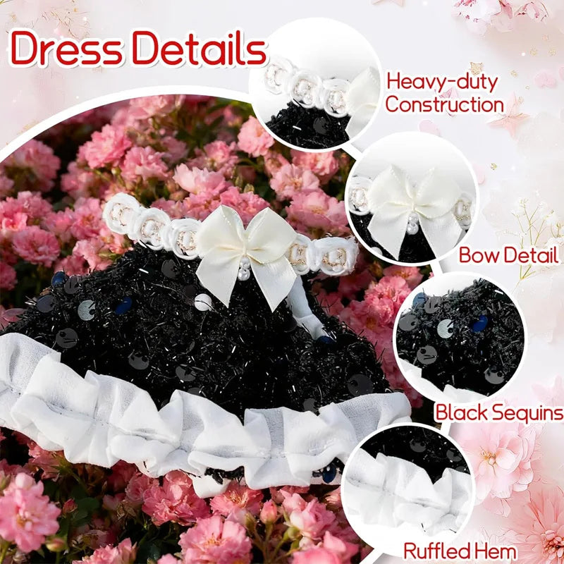 Labubu Doll Strapless Layered Chiffon Dress | 15–17cm Doll Clothing Qme