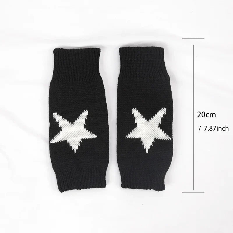 Women's Knitted Fingerless Gloves – Warm Soft Winter Half-Finger Mittens Fingerless Knit Gloves Qme