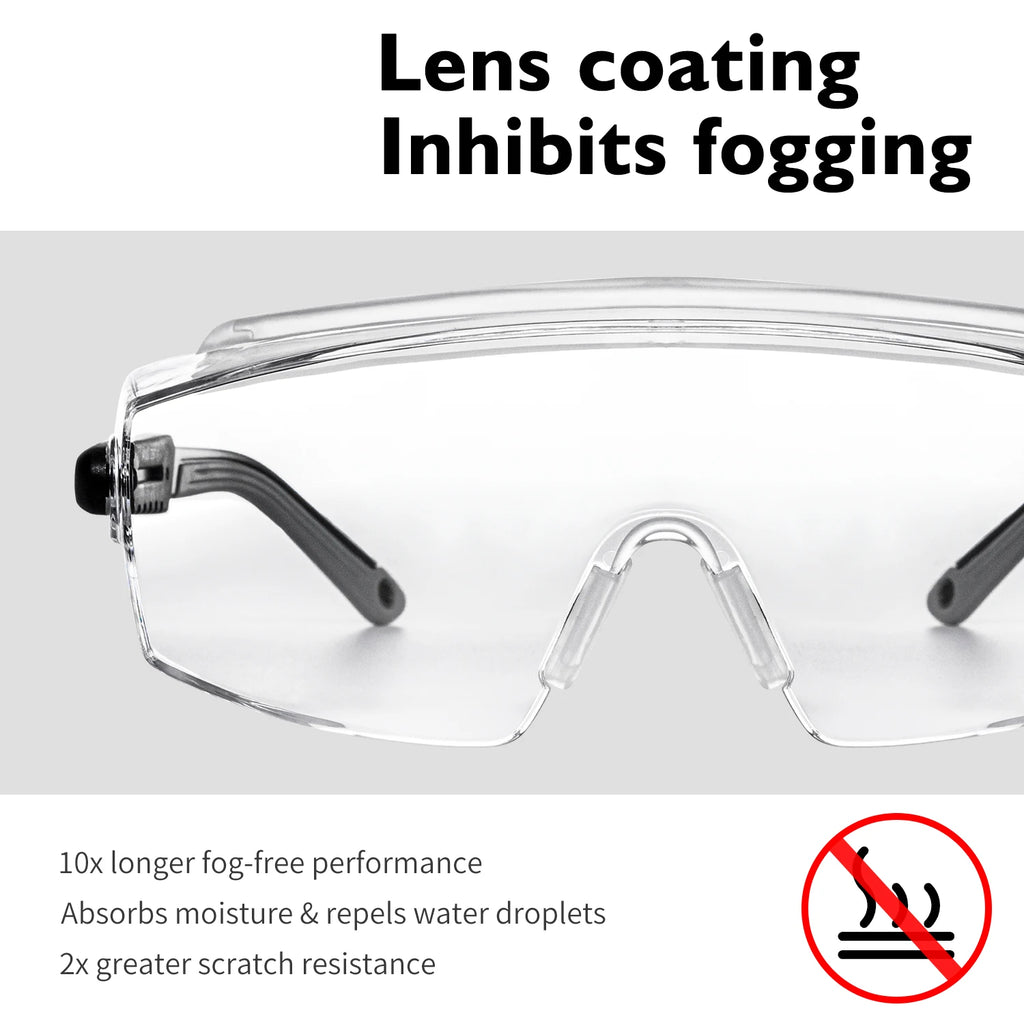 4-Pack ANSI Z87.1 Safety Goggles Over Glasses – Anti-Fog Safety Goggles Qst