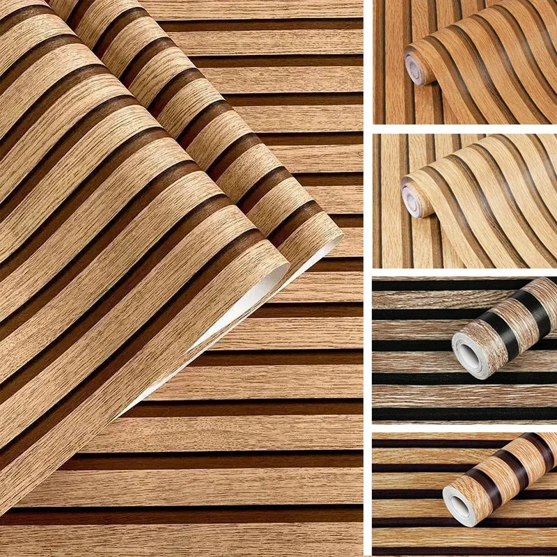 Wood Grain Self-Adhesive Waterproof Wallpaper | 5 Colors Peel & Stick Wallpaper Qme
