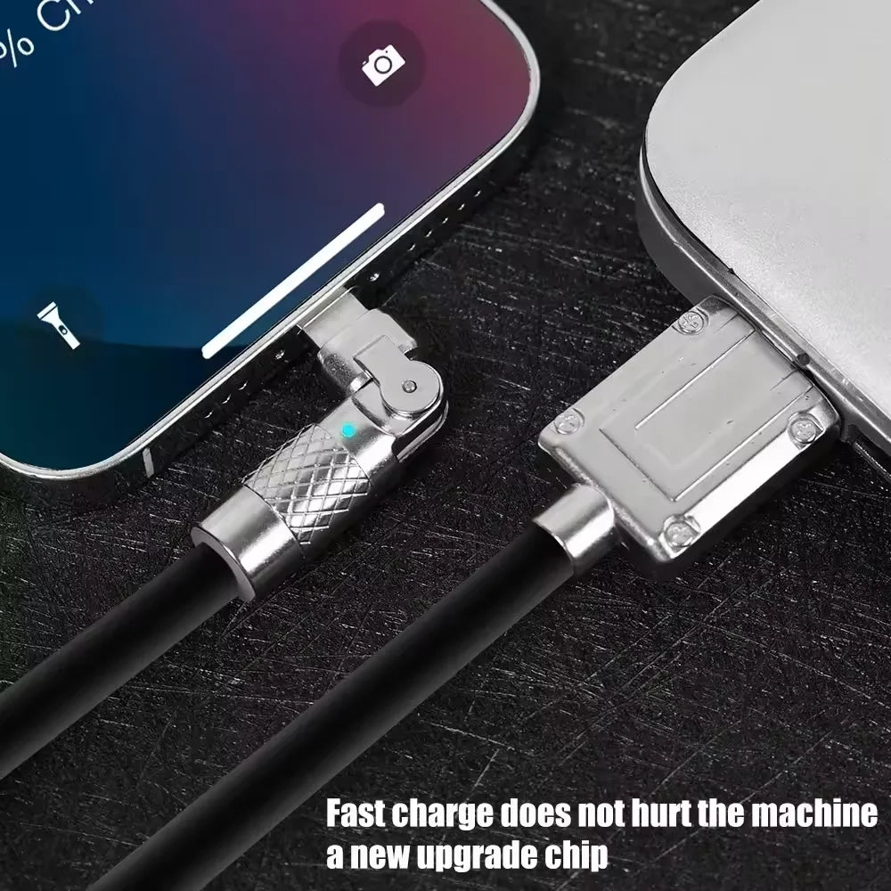 120W 6A USB-C Fast Charging Cable – Rotating Head USB-C Charging Cable Qme