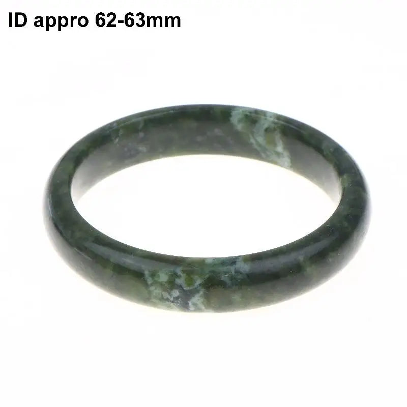 Natural Hand Carved Wide Jade Bangle – Green & White Bracelet Jade Bangle Bracelet Qme A5
