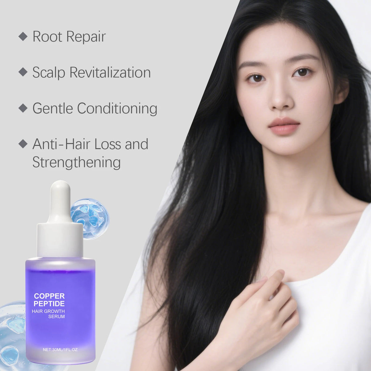 Copper Peptide Hair Growth Serum – Strengthen & Nourish 30ml Hair Growth Serum Qst