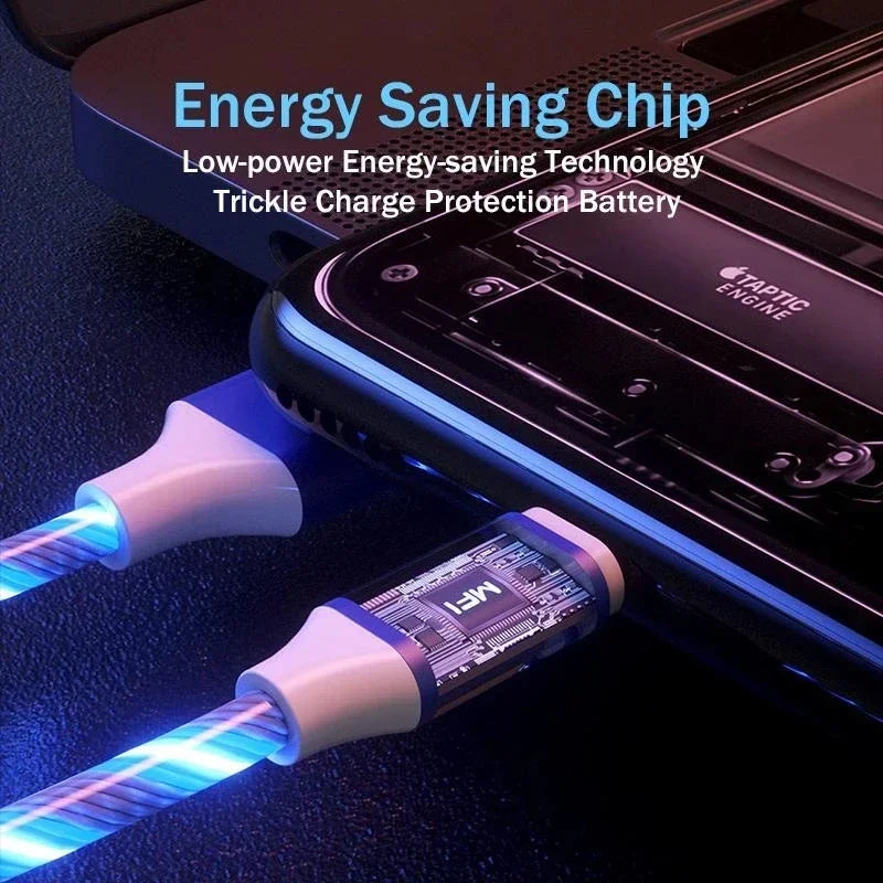 LED Glow Fast Charging Cable USB-C & Micro USB 3A | 4 Colors LED Charging Cable Qme