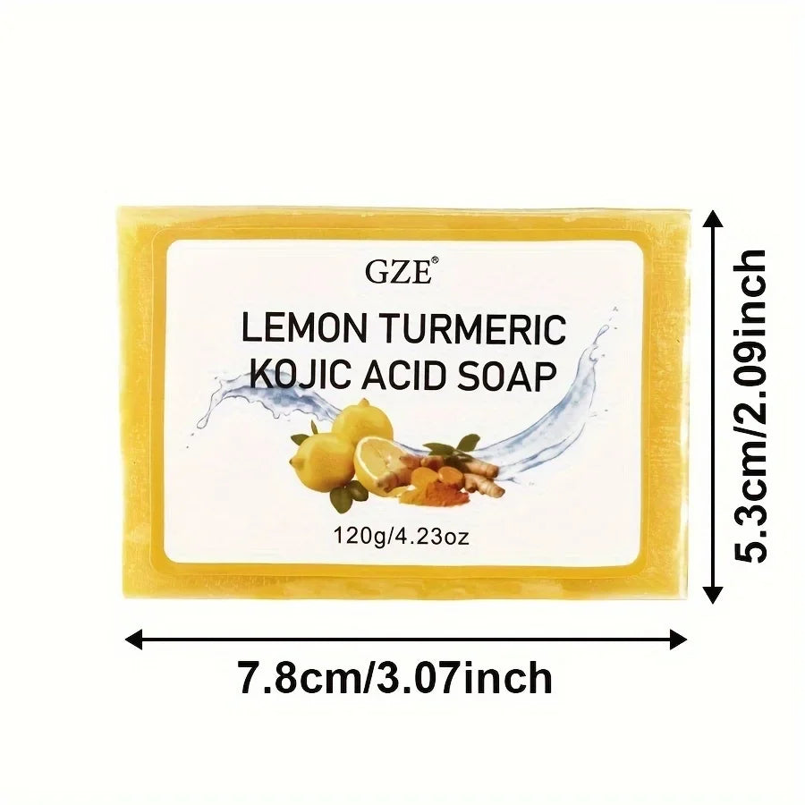 GZE Kojic Acid Soap Lemon Turmeric & Shea Butter – 5 Pack Brightening Bar Soap Qme