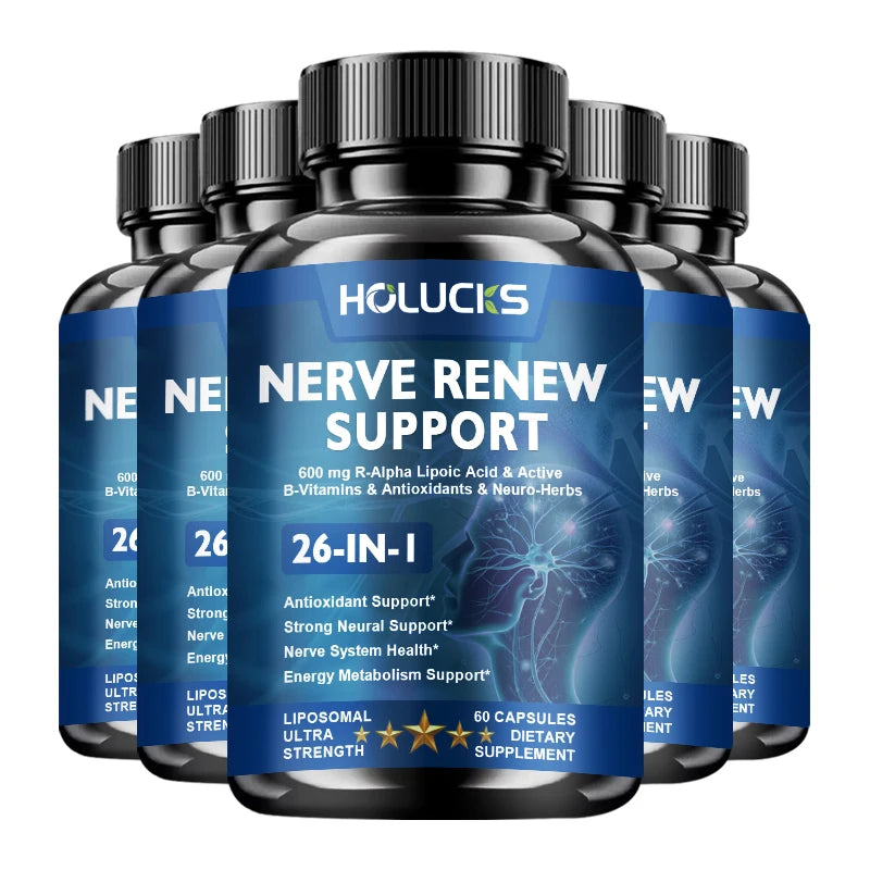 Nerve Renew Capsules – Taurine, Turmeric & B Complex Wellness Supplement Qst 5 BOX 60pcs Hot Sale