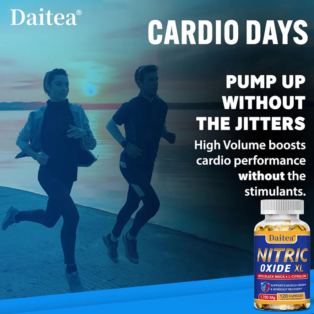 Nitric Oxide Capsules for Men – Maca Root Extract Formula Men's Health Supplement Qst