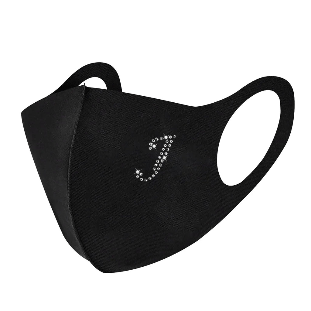 Rhinestone Letter Ice Silk Face Mask – Reusable & Washable Reusable Face Mask Qme