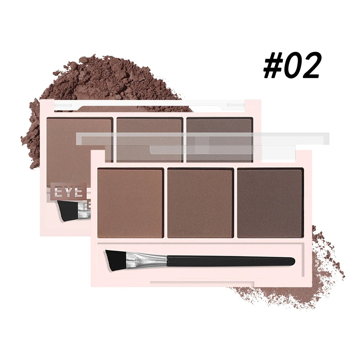 3-Color Eyebrow Powder Palette & Brush – Waterproof | Qme Eyebrow Powder Palette Qme 02