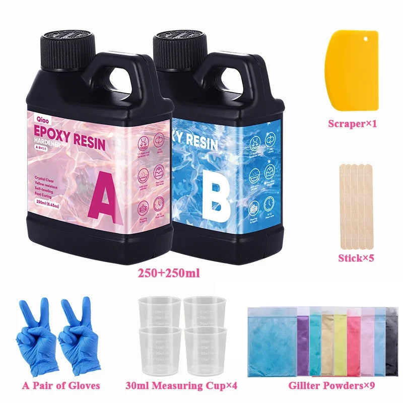 Ultra Clear Heat-Resistant Epoxy Resin Kit – Coasters & Crafts Epoxy Resin Kit Qme 250ml 250ml kit