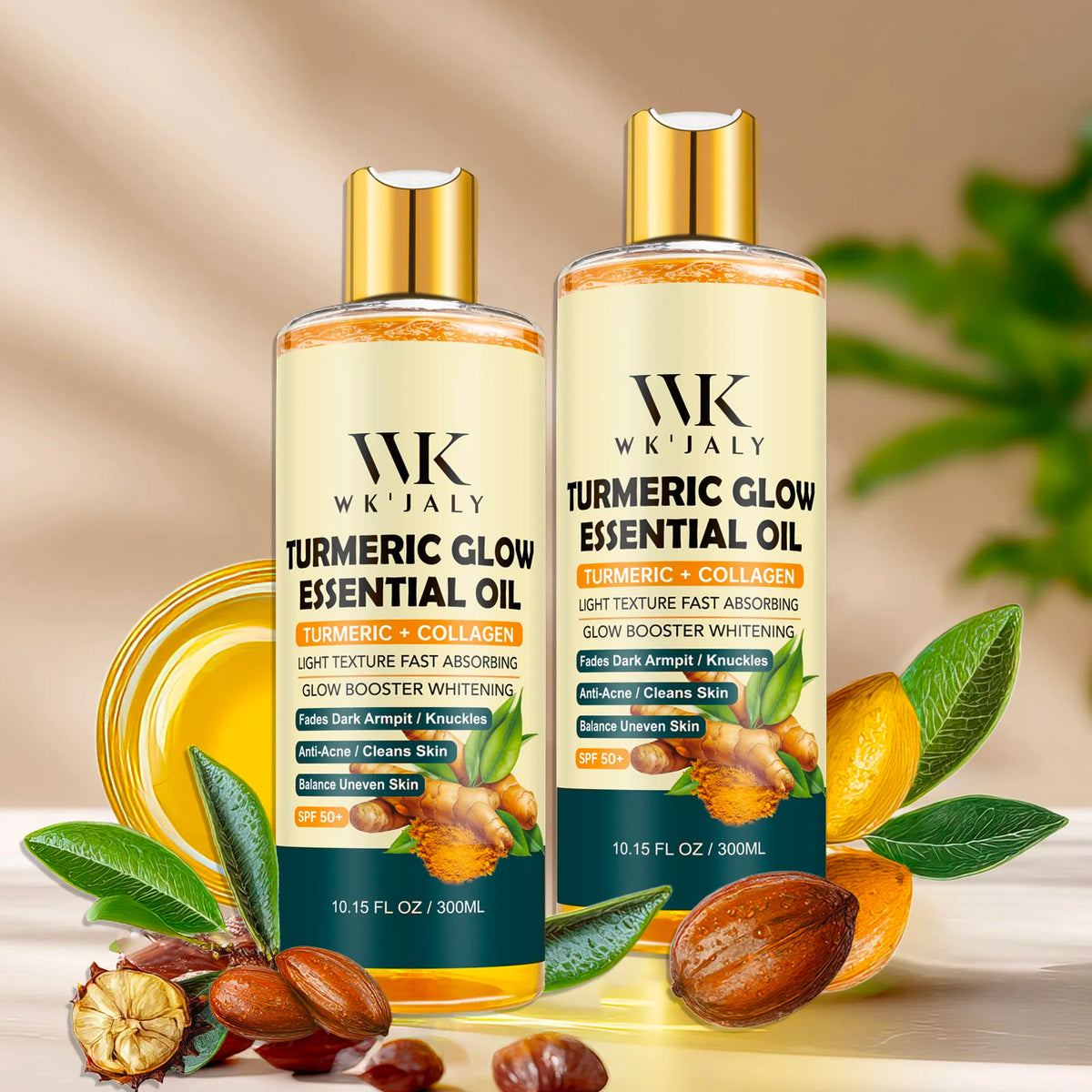 WK'JALY Glow Booster Brightening Body Oil 300ml Brightening Body Oil Qst Turmeric oil X2