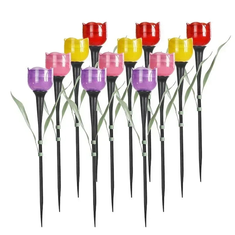 Solar Tulip LED Garden Stake Light – Waterproof, 8 Colors Solar Garden Stake Light Qme