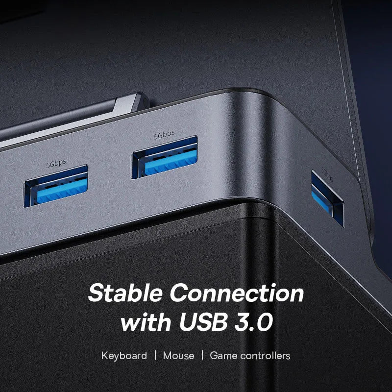 Baseus 6-in-1 USB-C Dock – 4K HDMI & Gigabit Ethernet Hub USB-C Docking Station Qst