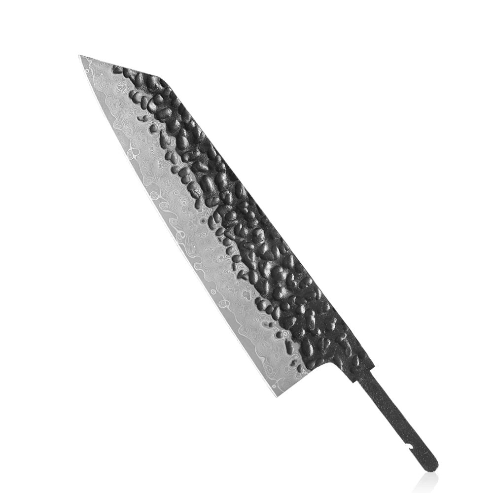DASHWAY 6-Inch Damascus Steel Bunka Knife Blank Blade Full Tang Knife Blank Blade Qst Bunka Knife Blade 6 inch