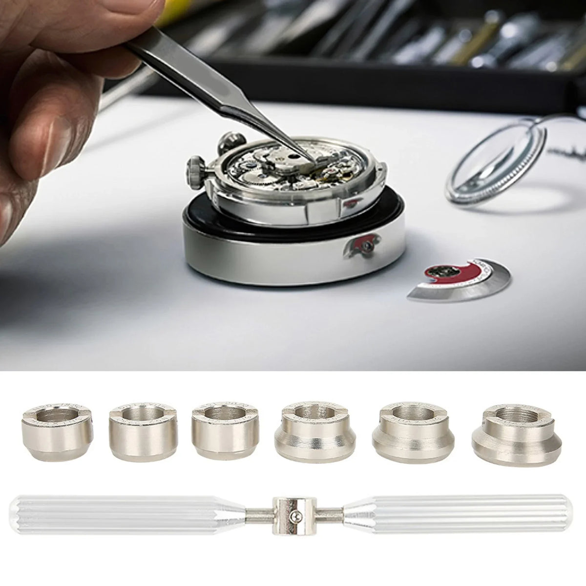 Watch Back Case Opener Wrench & Dies Tool Set | Watchmaker Kit Watch Repair Tool Qme