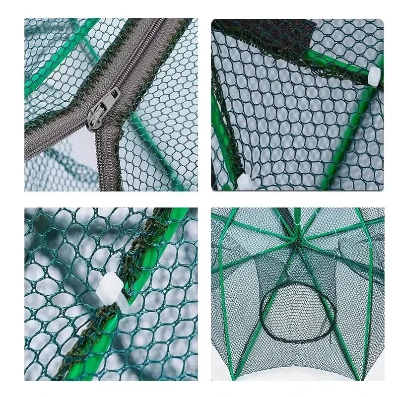 Folding Mesh Fishing Trap Net – Crayfish Crab Shrimp Catcher Fishing Trap Net Qme