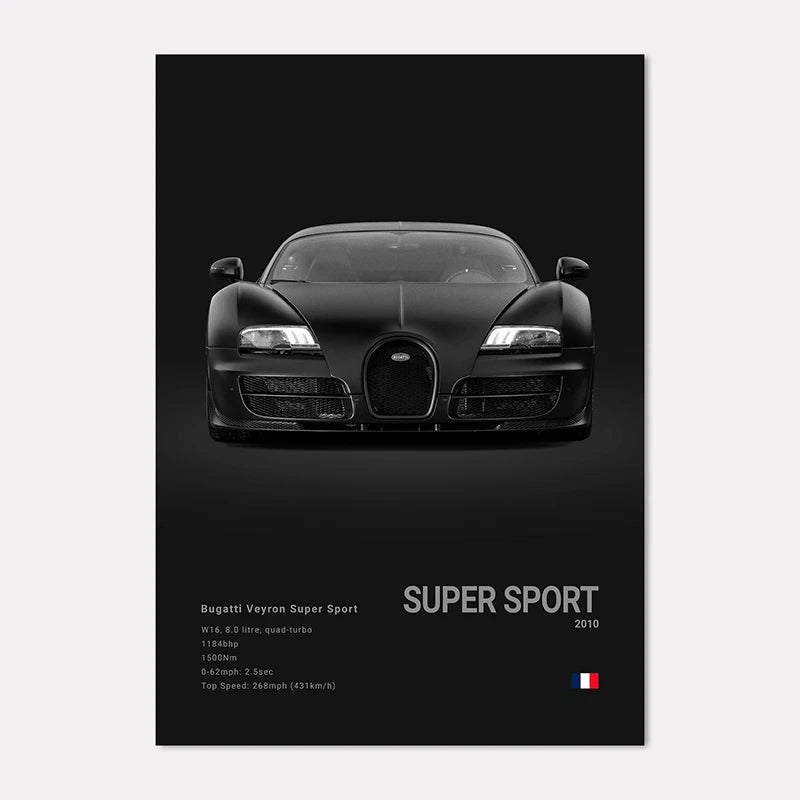 Supercar Canvas Wall Art Poster – M4 P1 Divo STO SVJ Unframed Canvas Wall Art Qst F0024-49 50x70cm Unframed