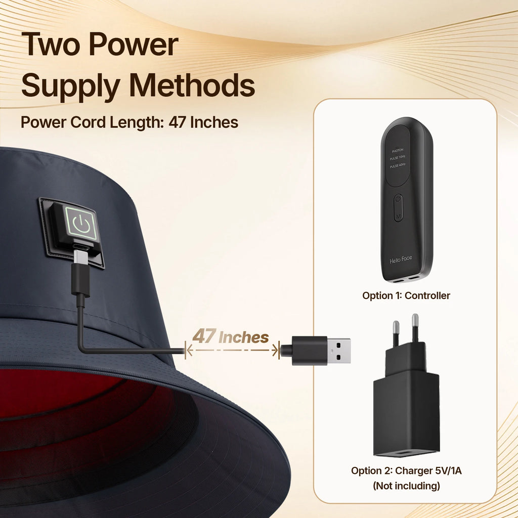 Hello Face T100 Red Light Therapy Hair Growth Cap 660 & 850nm Red Light Therapy Cap Qst