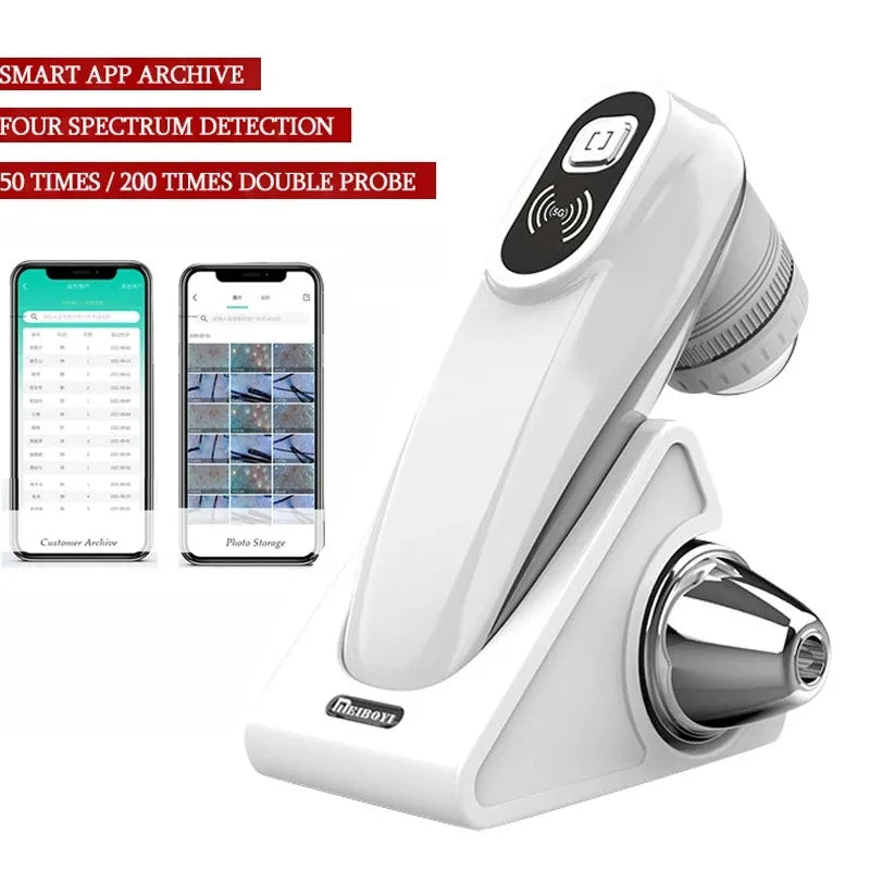 Wi-Fi HD Scalp & Skin Analyzer – Hair Follicle Magnifier 50×/200× Scalp Skin Analyzer Qst