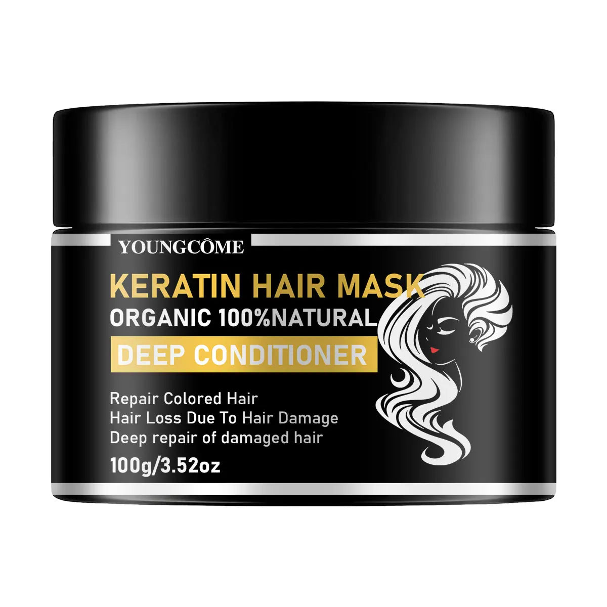 YOUNGCOME Keratin Hair Mask – Smoothing & Frizz Control Treatment Keratin Hair Mask Qst 100g