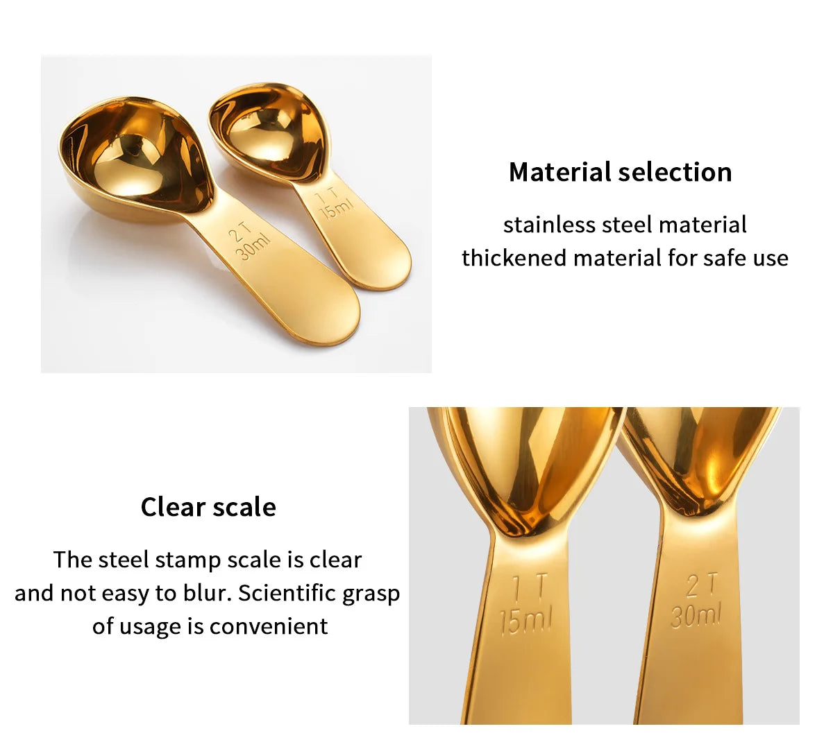 Stainless Steel Short Handle Measuring Spoon – Coffee & Baking Measuring Spoon Qme