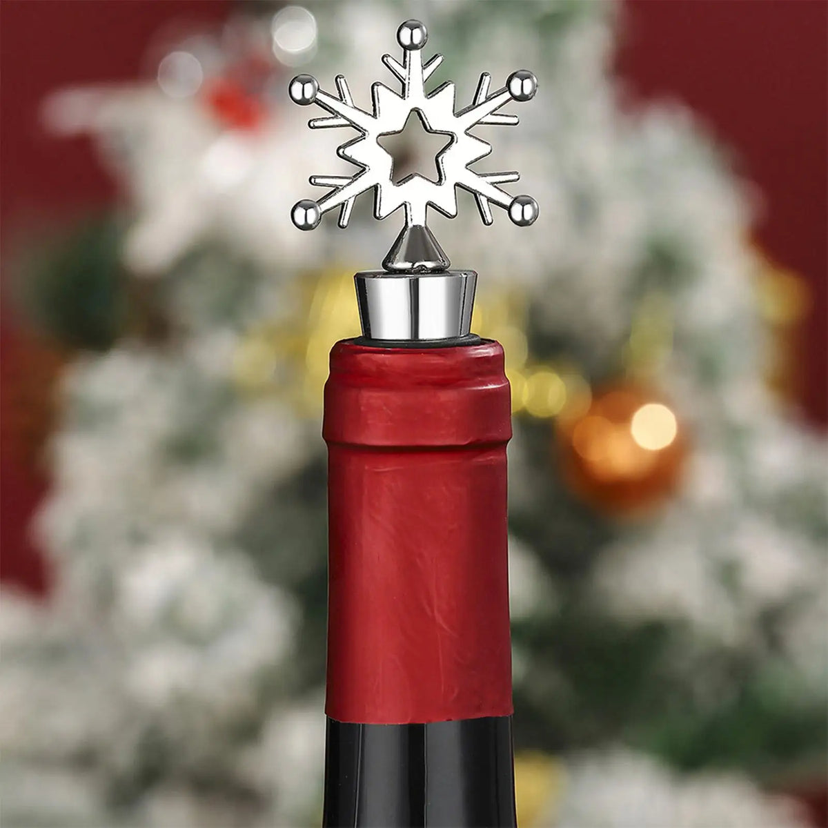 Zinc Alloy Snowflake Wine Stopper – Airtight Christmas Gift Wine Stopper Qme China Mainland