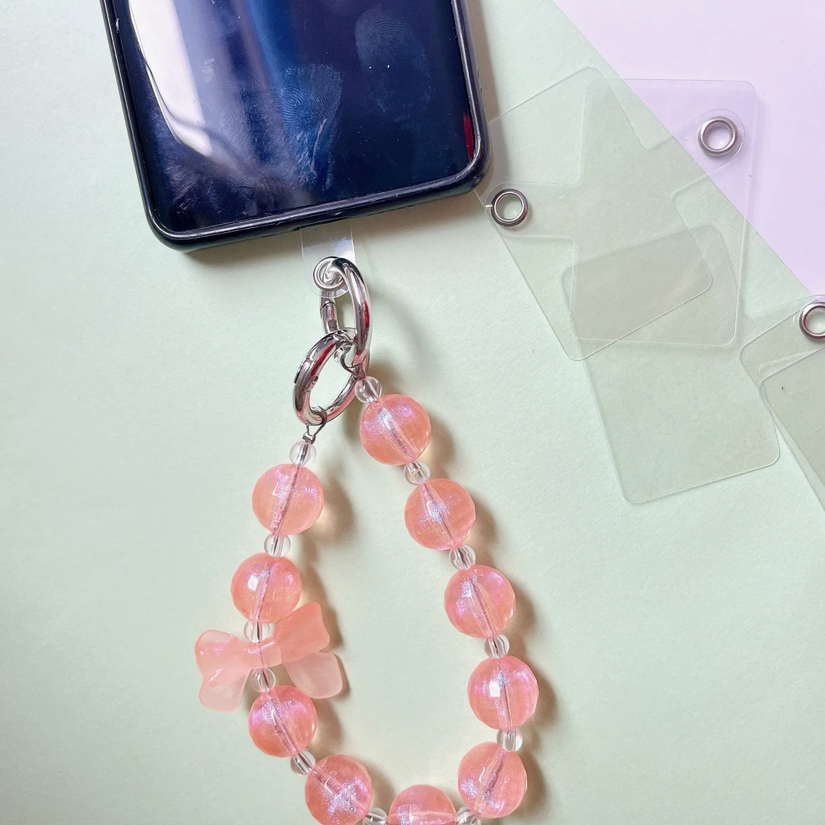 Universal Phone Lanyard Card Gasket Transparent Tether Patch Phone Lanyard Patch Qme