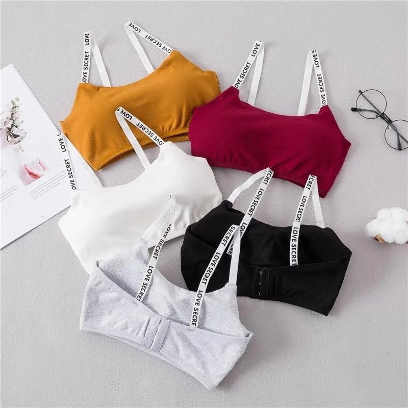 Women's Seamless Tube Bra Letter Strap Sports Bralette Sports Bralette Qme