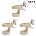 Adjustable Cup Holder for Stroller, Bike & Wheelchair Cup Holder Accessory Qst A 3PCS Khaki