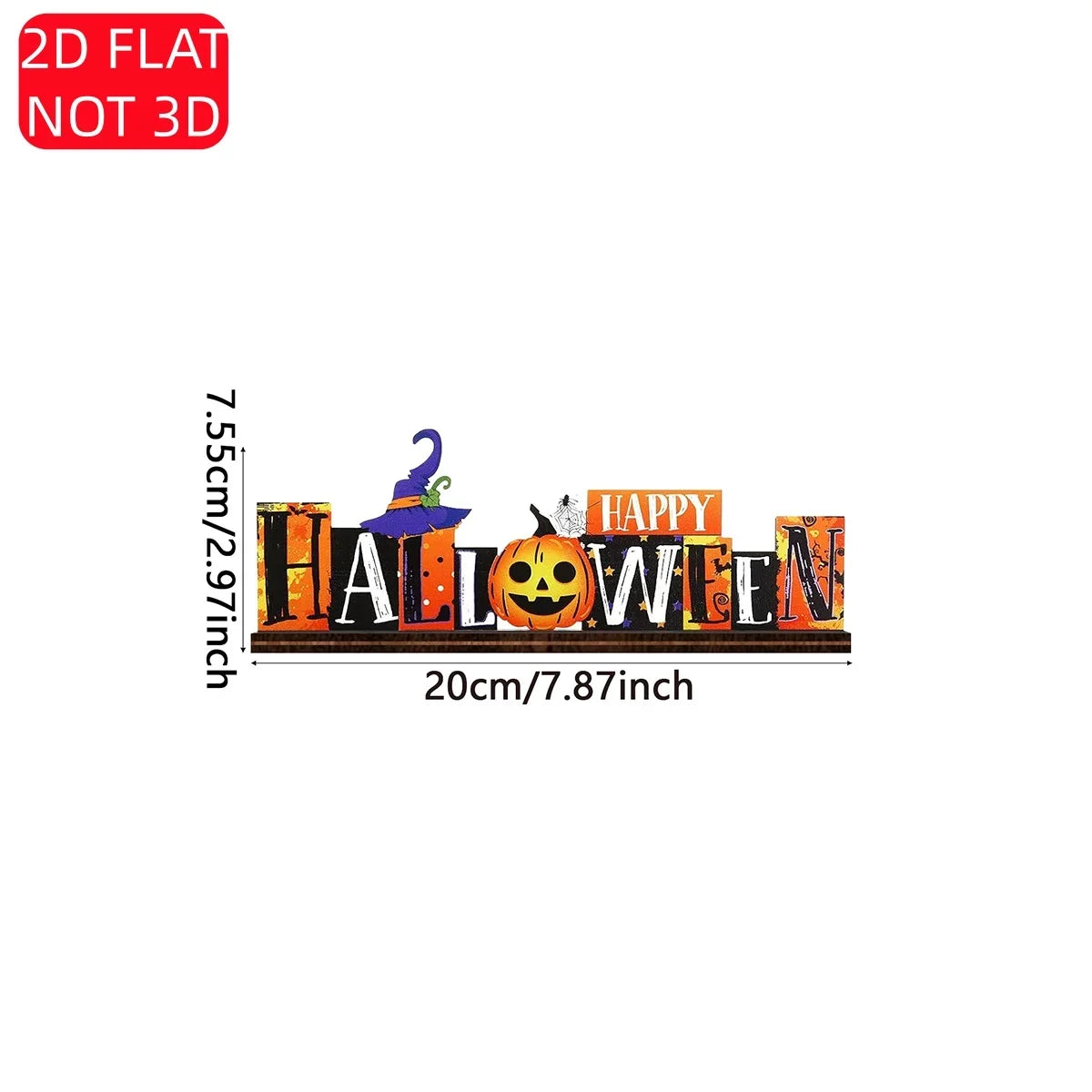 2D Halloween Wooden Tabletop Decor – Pumpkin & Witch Set Halloween Tabletop Decor Qme