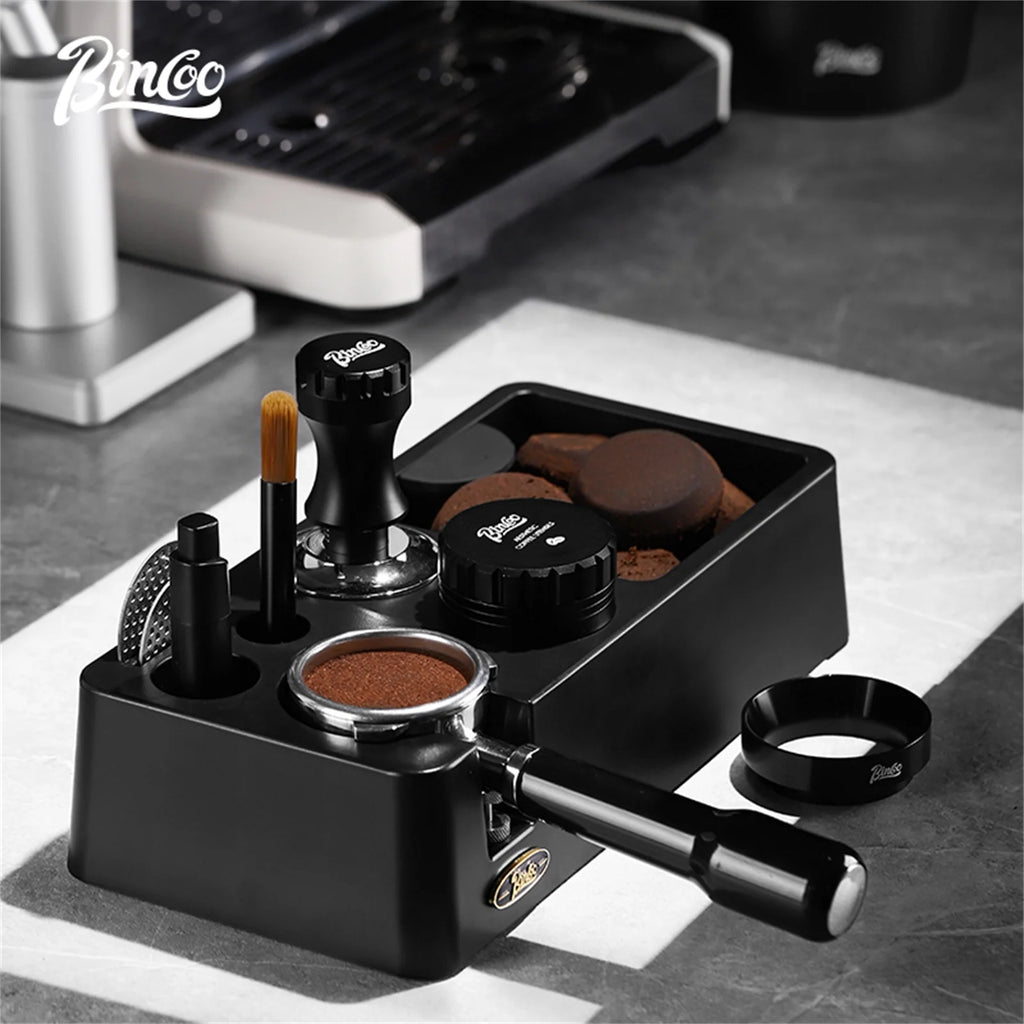 Bincoo 51/58mm Coffee Distributor, Tamper & Knock Box Set Espresso Barista Set Qst