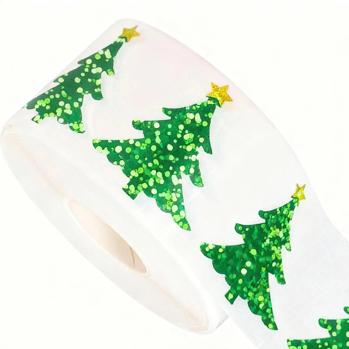 Christmas Tree Rolled Stickers – 500 Holiday Self-Adhesive Decals Holiday Craft Stickers Qme