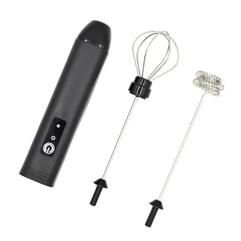 ZARTSEN USB Rechargeable Mini Milk Frother – 3-Speed Foam Maker Milk Frother Qst D03 Black