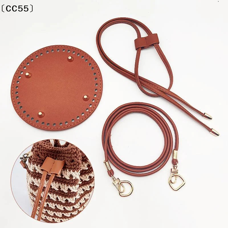PU Leather Bucket Bag Base Set – DIY Crochet Bag Accessories Bag Making Kit Qst