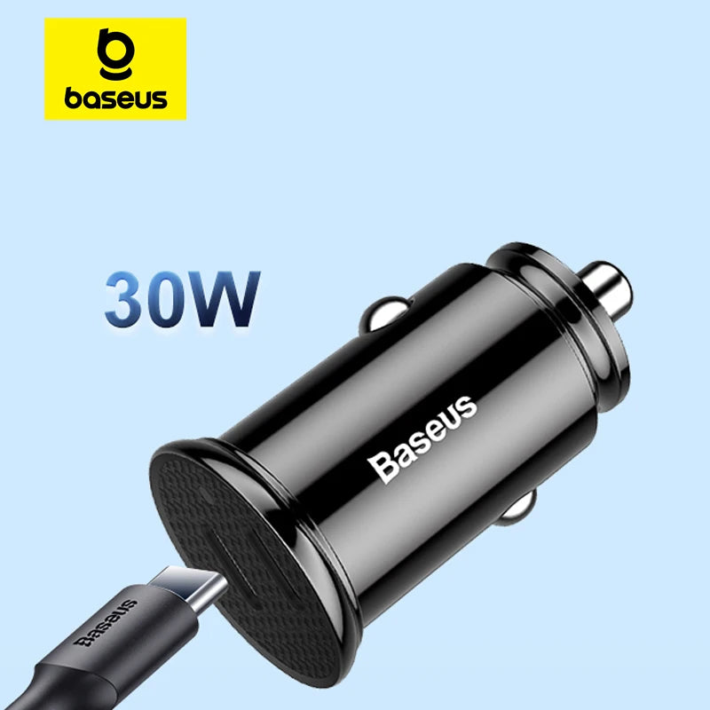 Baseus 30W Dual USB-C Car Charger – PD 3.0 Fast Charging USB-C Car Charger Qst