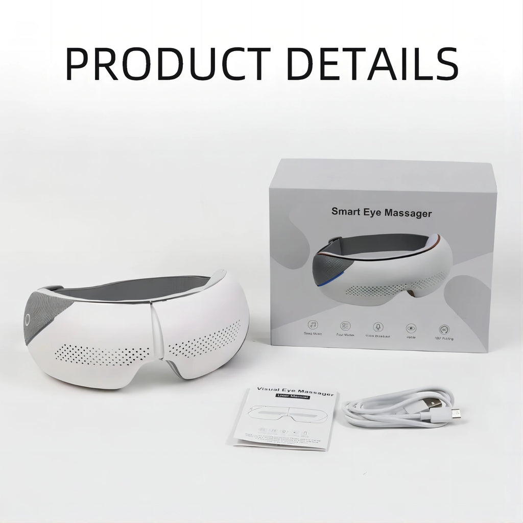 VIMYSHOW Eye Massager Bluetooth 4 Modes Airbag Kneading Eye Massager Qst WHITE